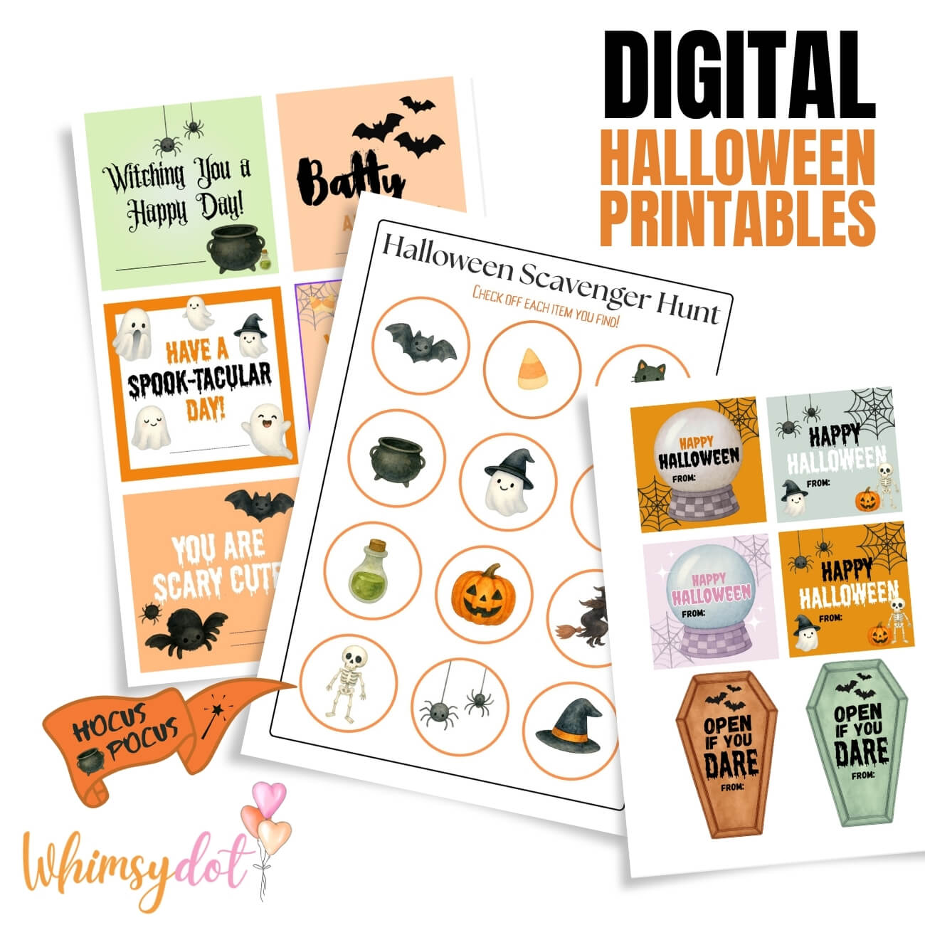 Collection of Halloween-themed digital printables 