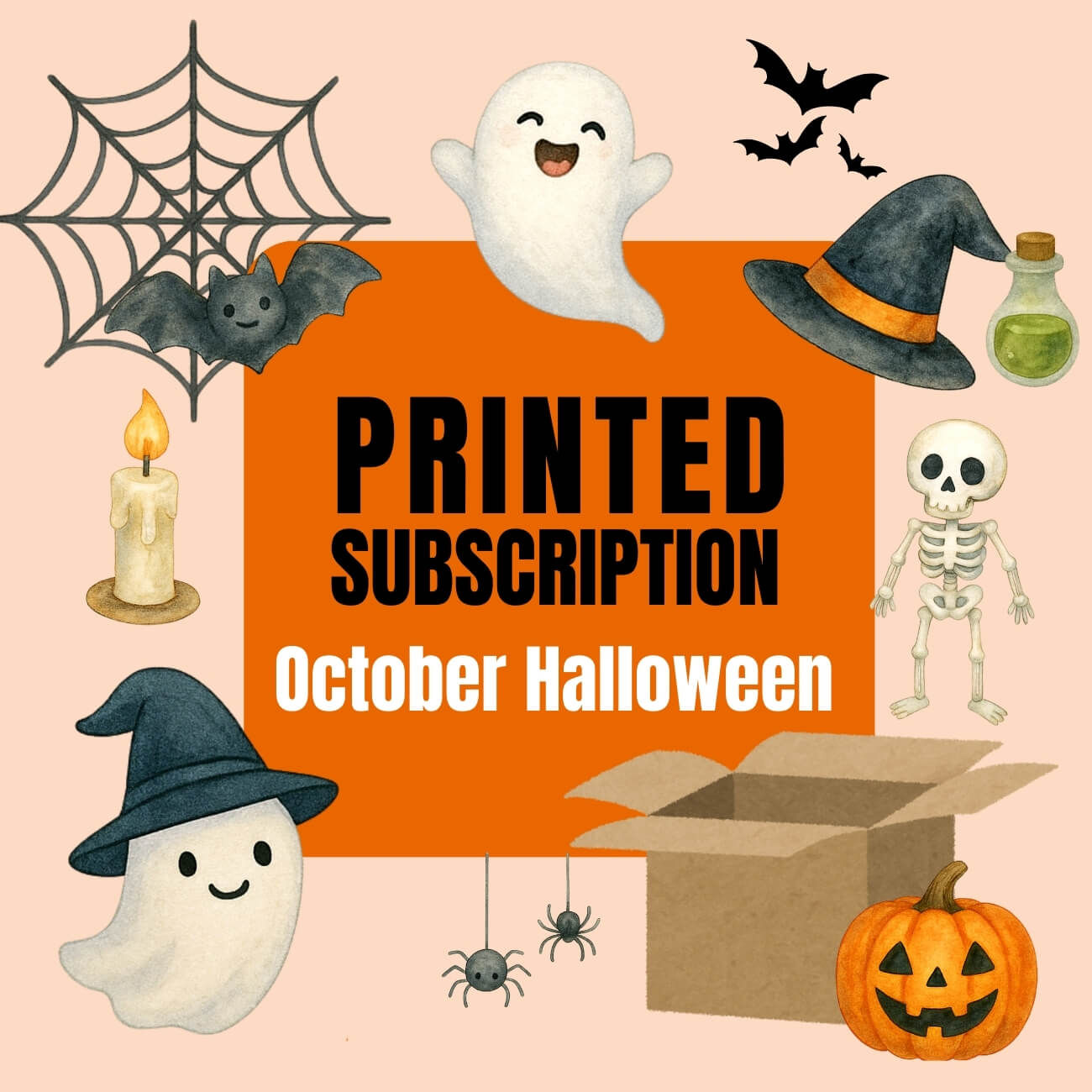 Halloween-themed subscription box printed