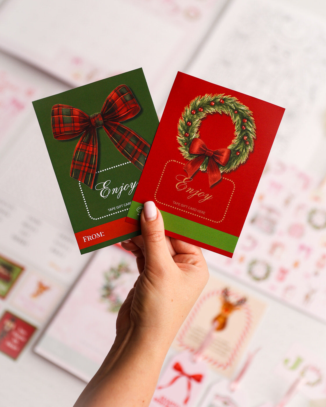 Classic Christmas Gift Card Holders - set of 2