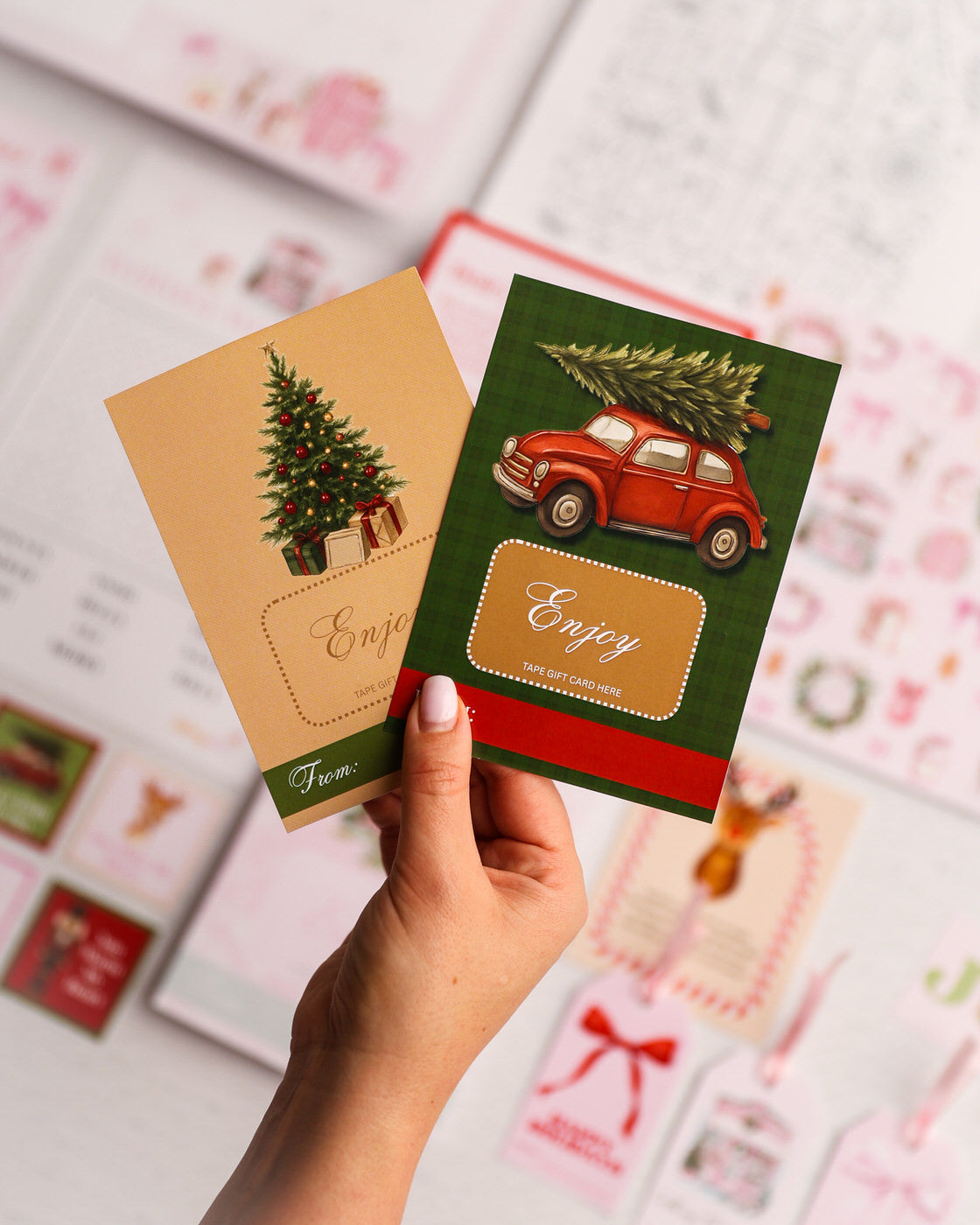 Vintage Holiday Gift Card Holders – - set of 2