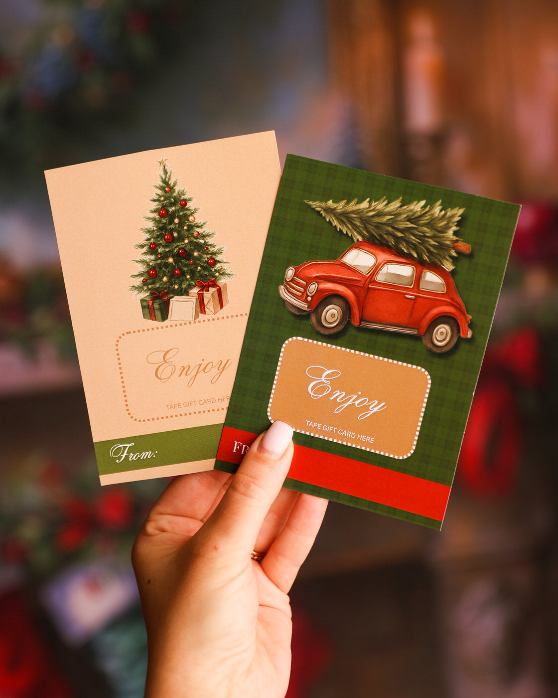 Vintage Holiday Gift Card Holders – - set of 2