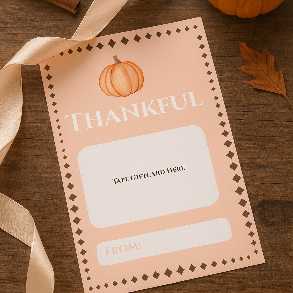 Gift Card Holder - Thankful - Peach