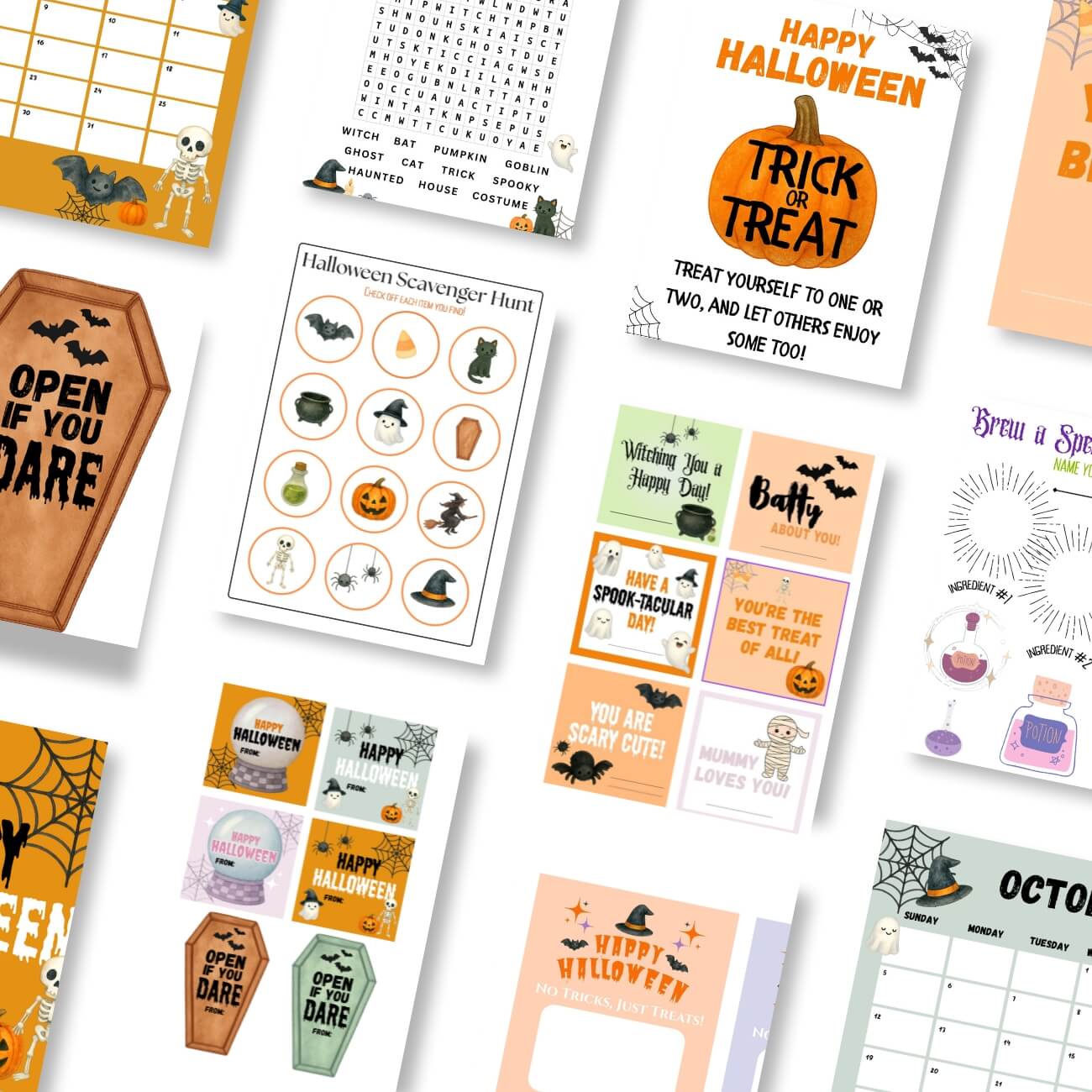 OCTOBER HALLOWEEN THEME PRINTABLES