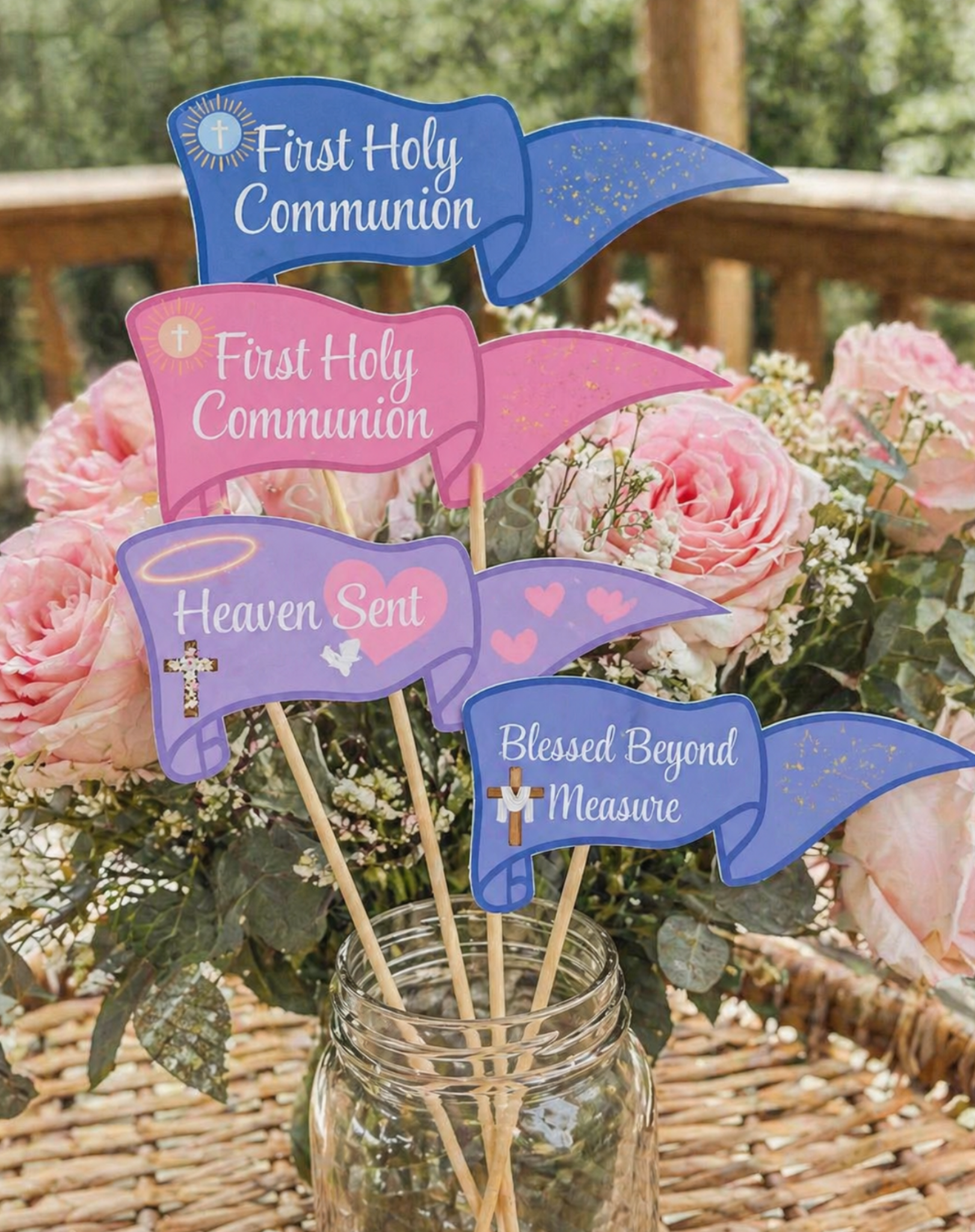 First Holy Communion Printable Pennants - set of 4